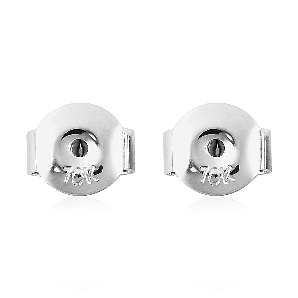 10K White Gold Earrings Push Backs