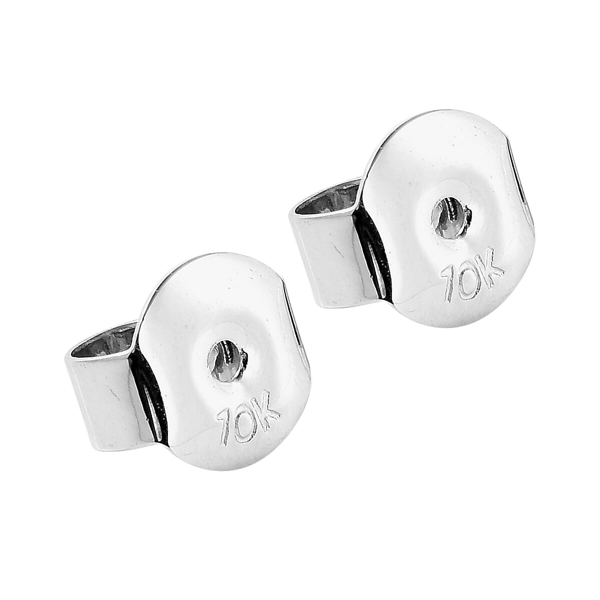 10K White Gold Earrings Push Backs