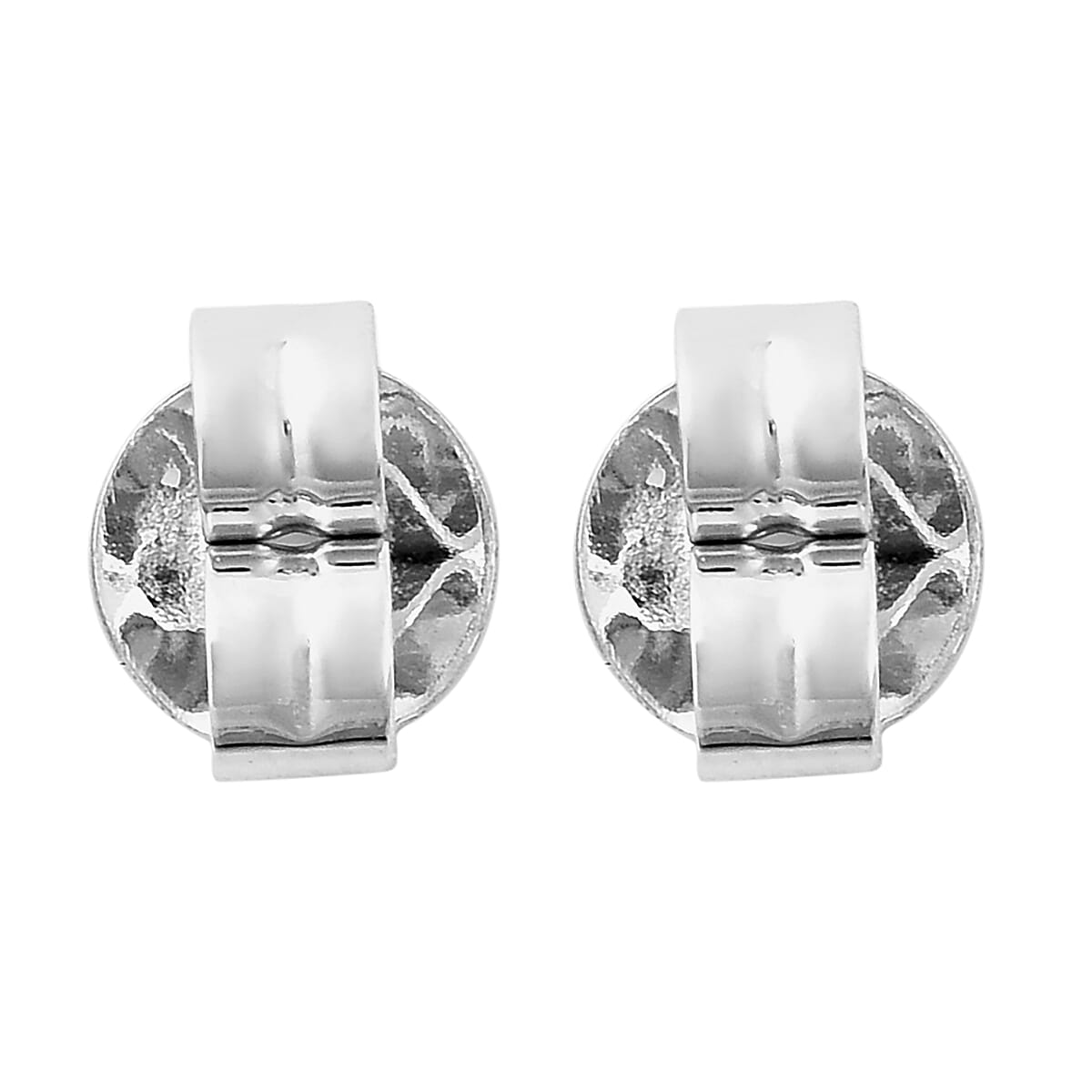 10K White Gold Earrings Push Backs