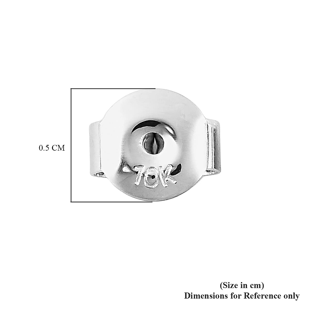 10K White Gold Earrings Push Backs