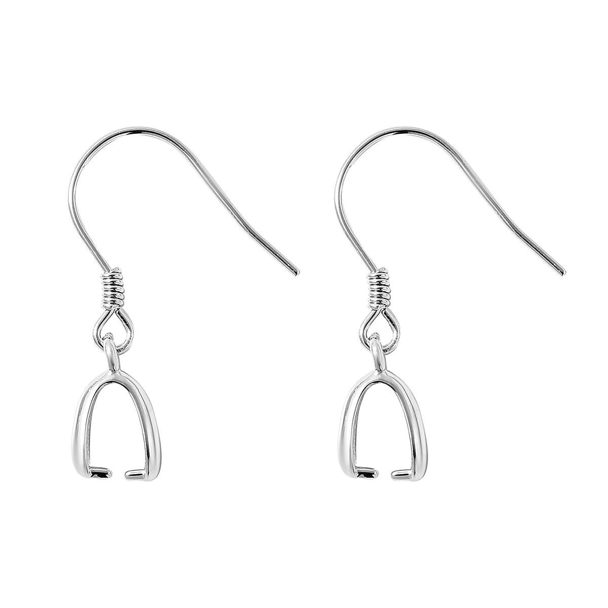 Rhodium Overlay Sterling Silver Earring Hook