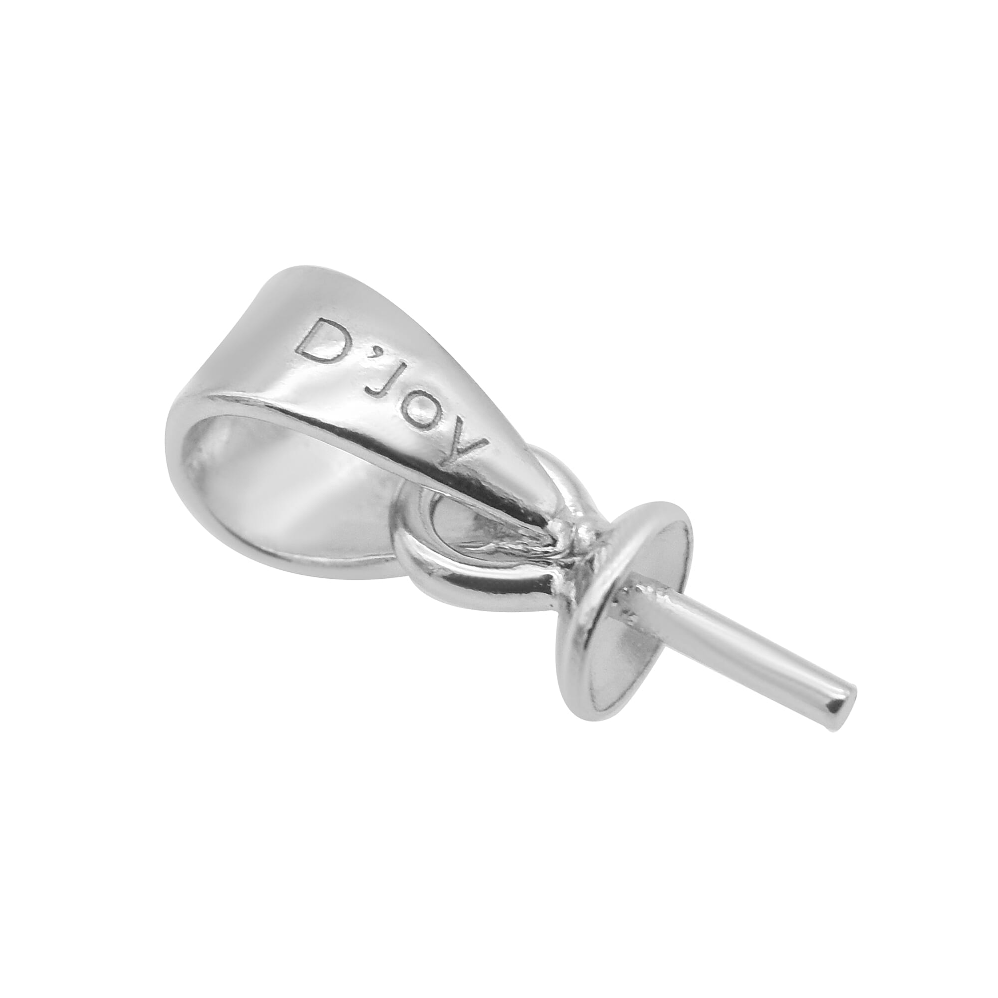 Rhodium Overlay Sterling Silver Earring Hook