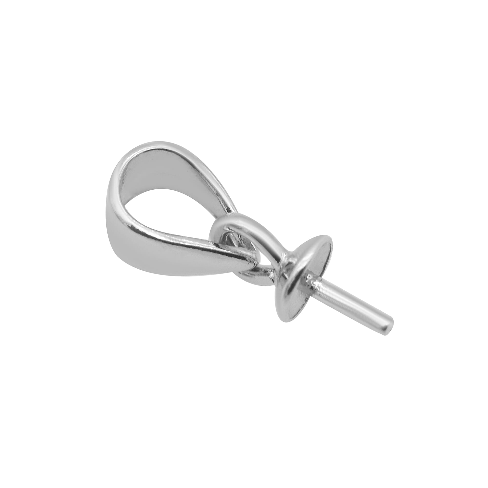 Rhodium Overlay Sterling Silver Earring Hook