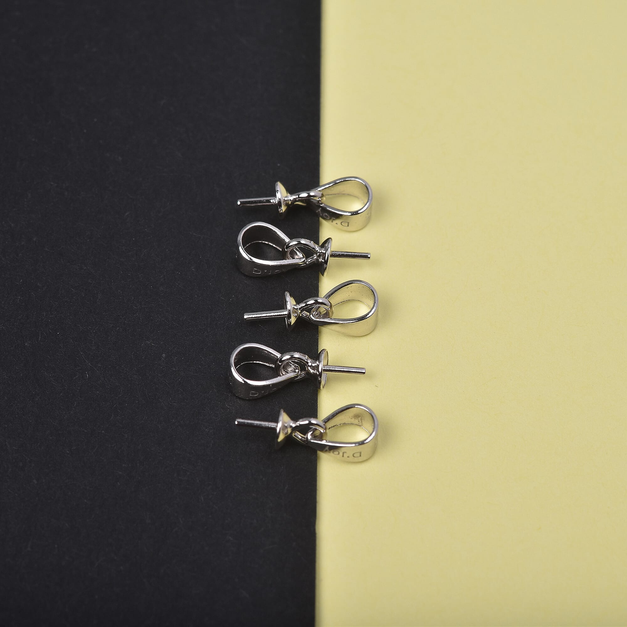 Rhodium Overlay Sterling Silver Earring Hook