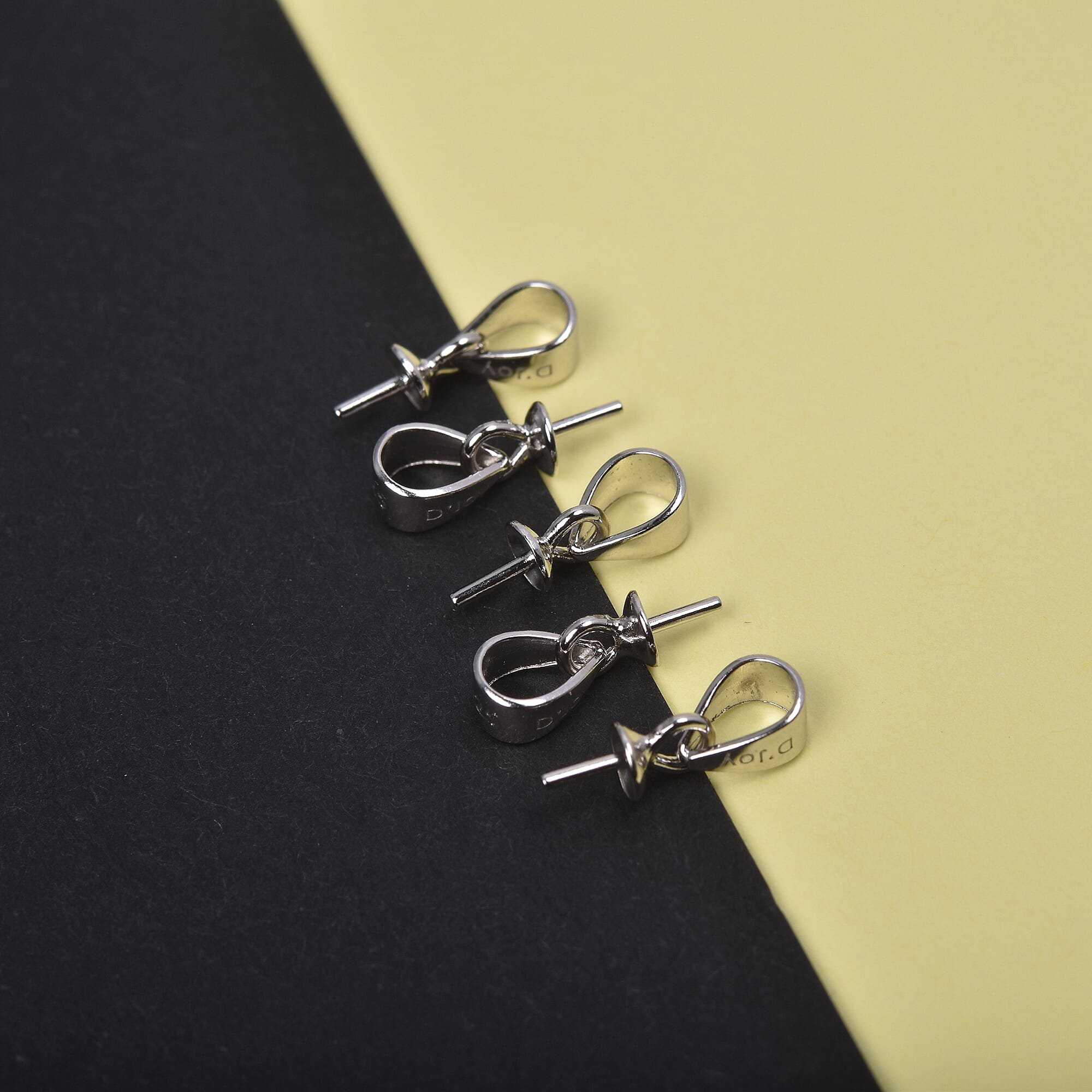 Rhodium Overlay Sterling Silver Earring Hook