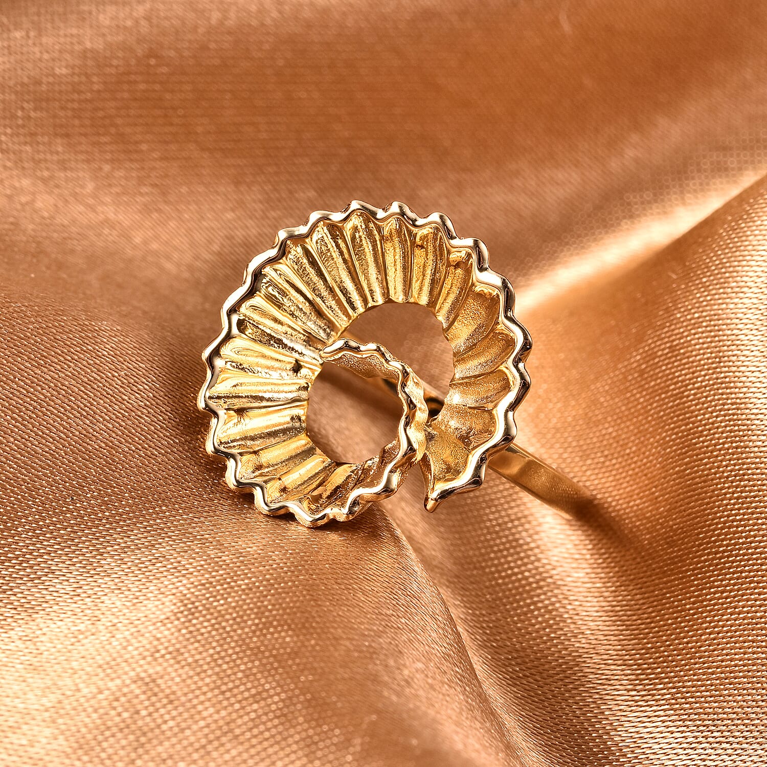 RACHEL GALLEY Nostalgia Collection - Yellow Gold Overlay Sterling Silver Pencil Shavings Inspired Ring