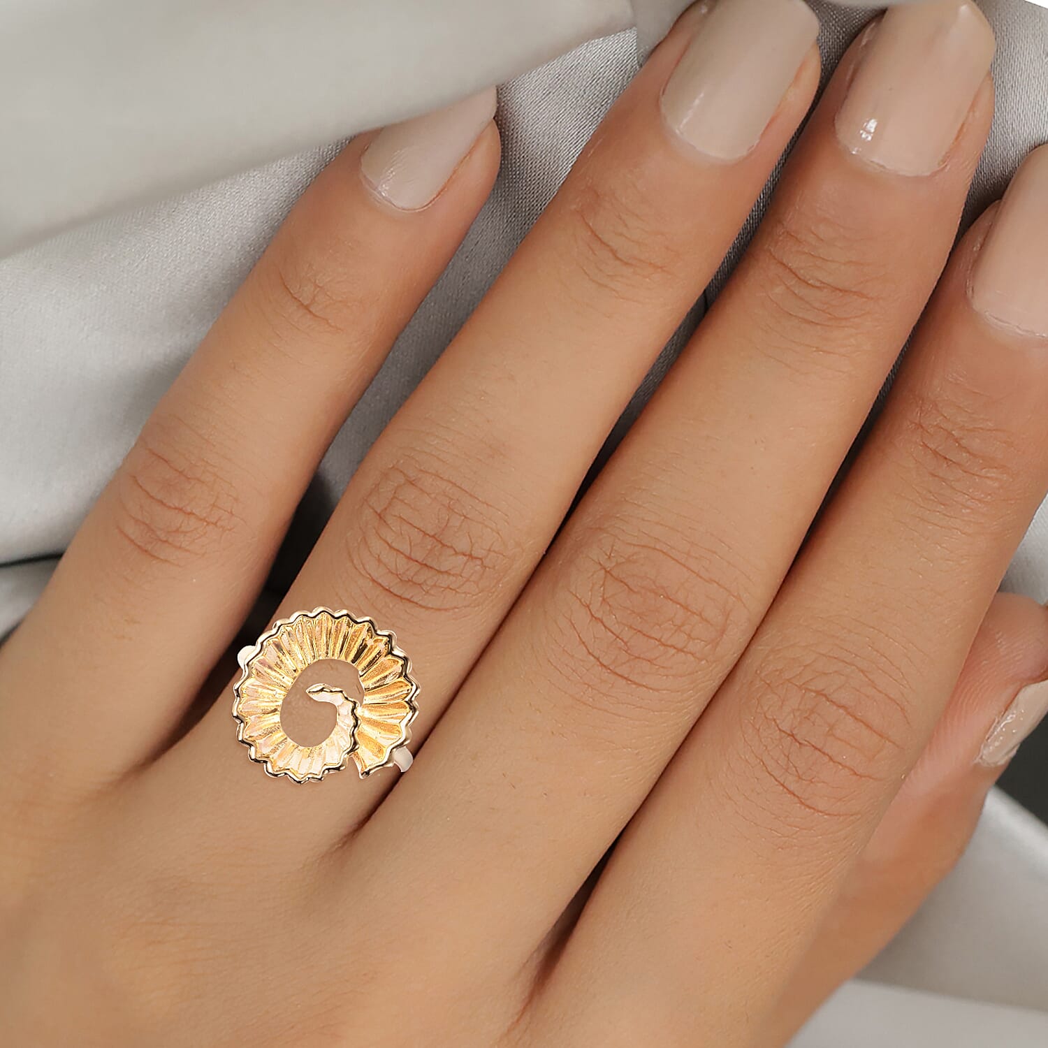 RACHEL GALLEY Nostalgia Collection - Yellow Gold Overlay Sterling Silver Pencil Shavings Inspired Ring