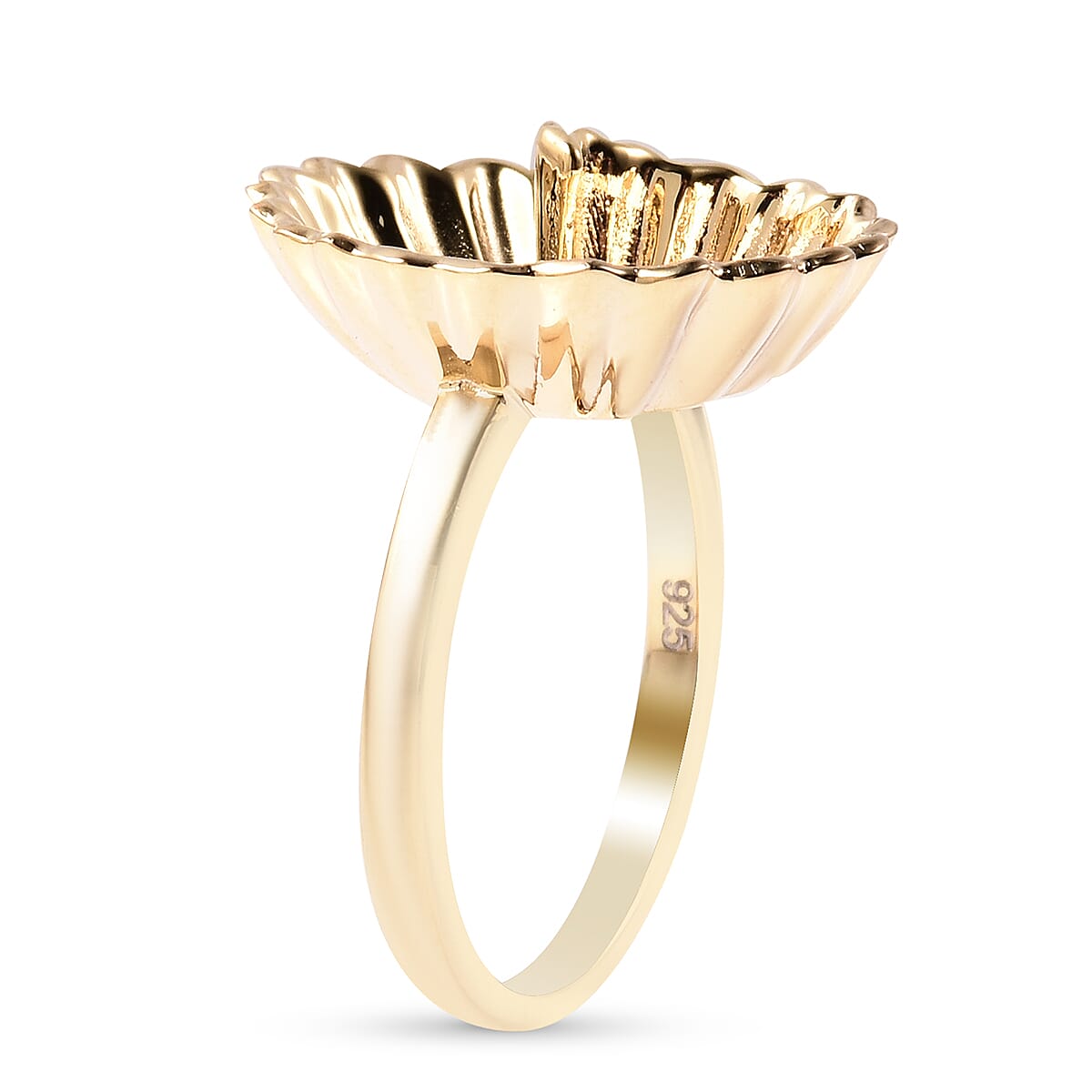 RACHEL GALLEY Nostalgia Collection - Yellow Gold Overlay Sterling Silver Pencil Shavings Inspired Ring
