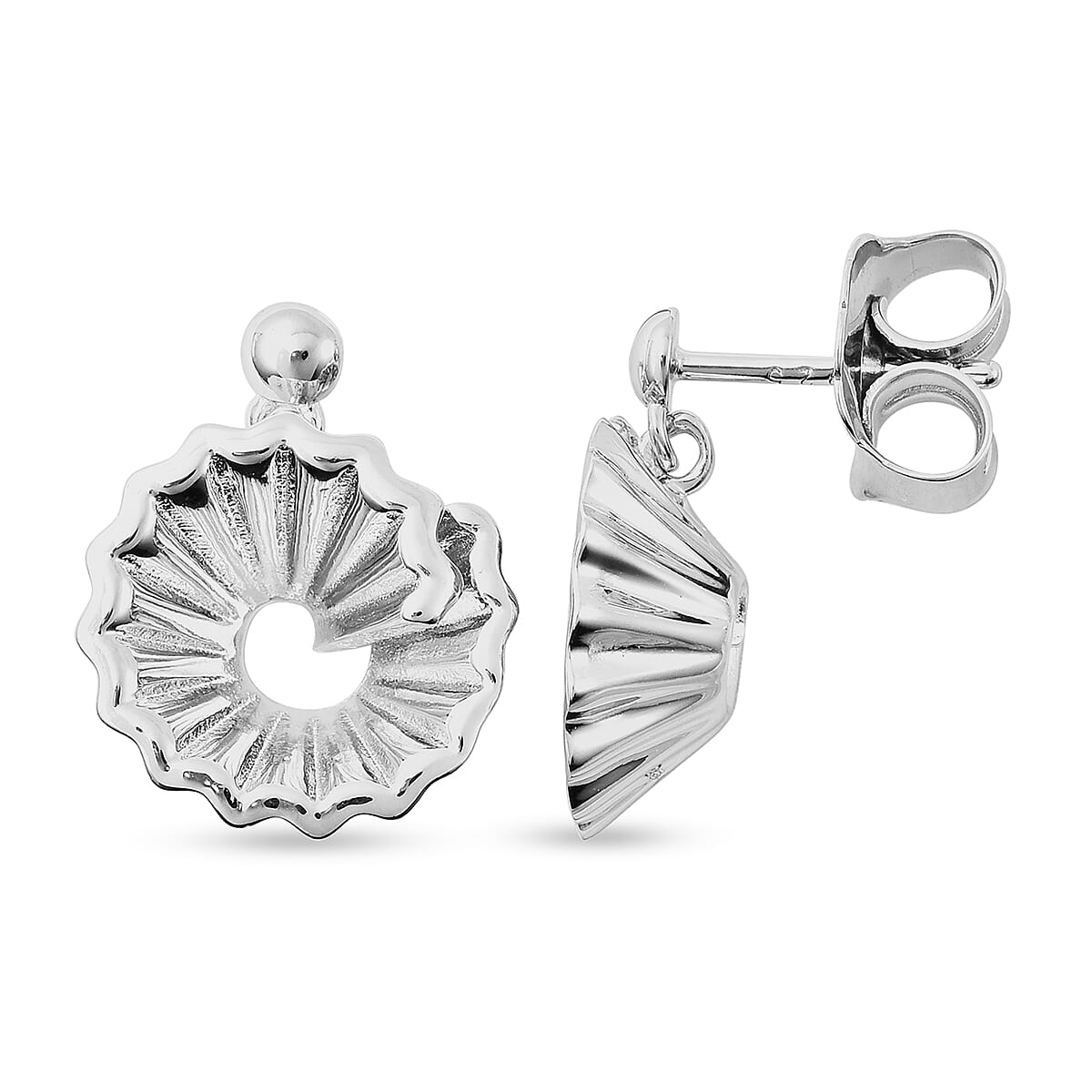 RACHEL GALLEY Nostalgia Collection- Rhodium Overlay Sterling Silver Pencil Shavings Inspired Earrings (with Push Back)
