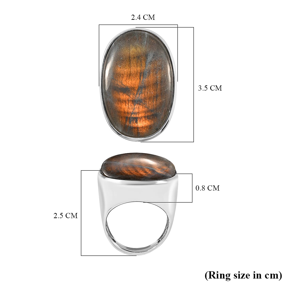 Fire Labradorite Mens Ring  27.941  Ct.