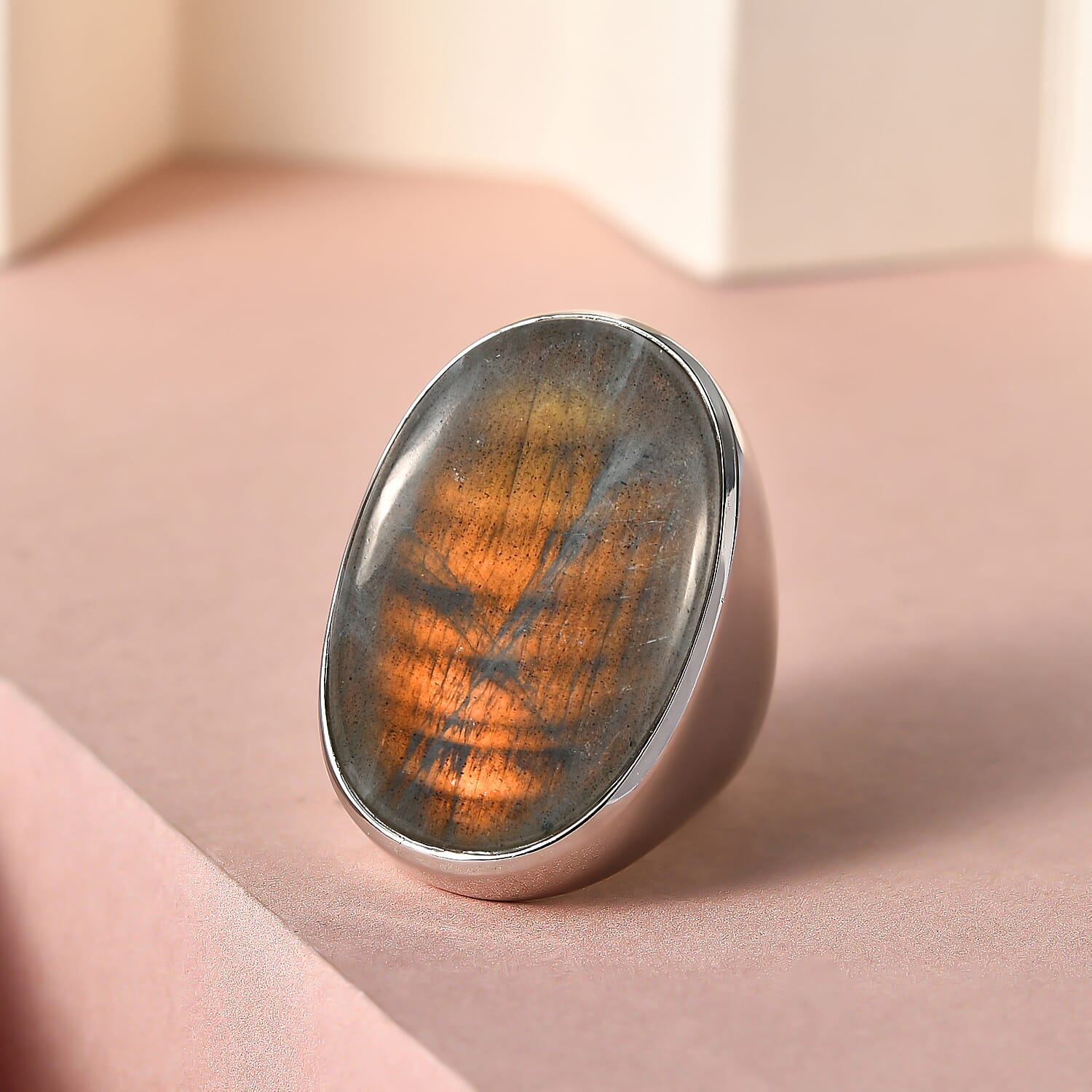 Fire Labradorite Mens Ring  27.941  Ct.