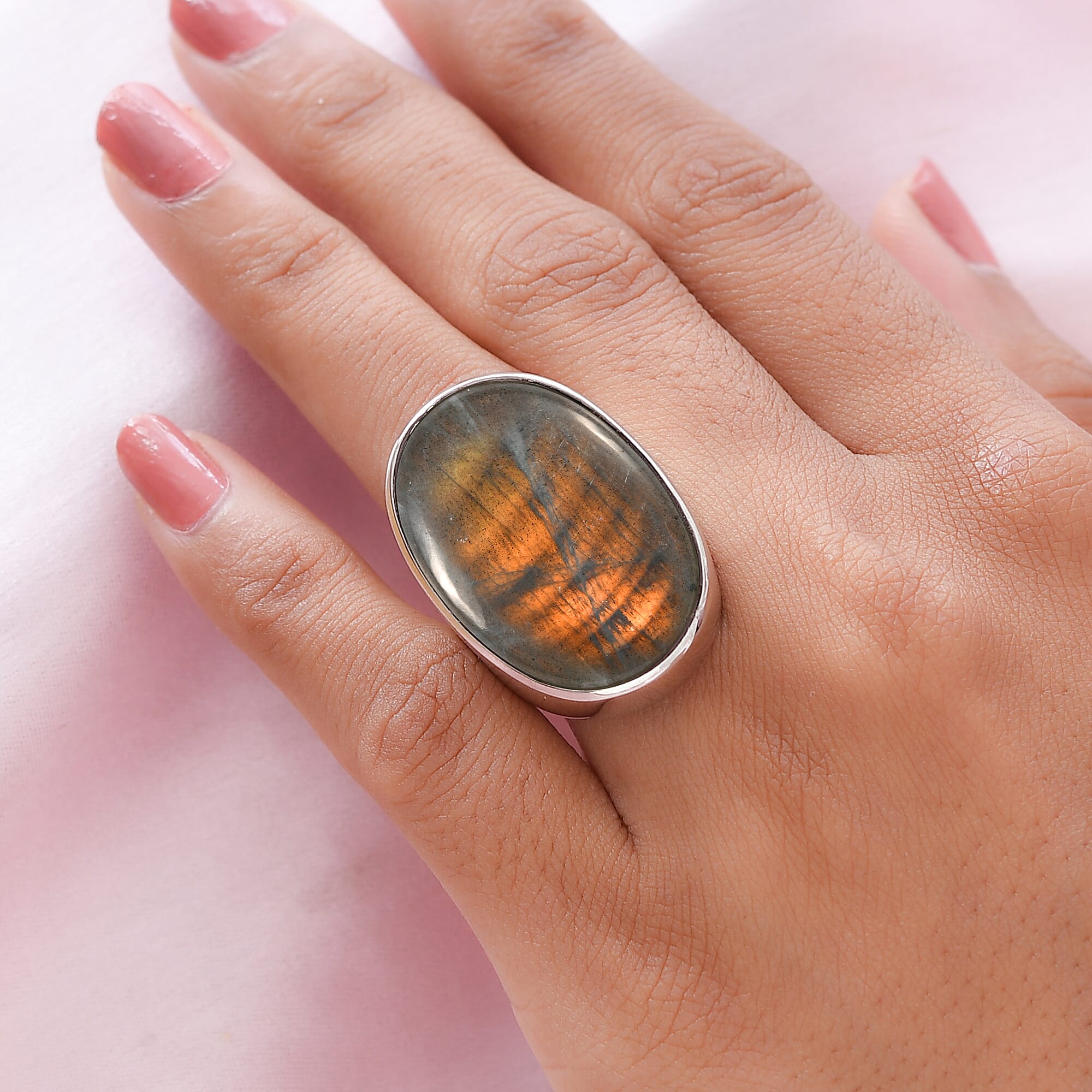 Fire Labradorite Mens Ring  27.941  Ct.