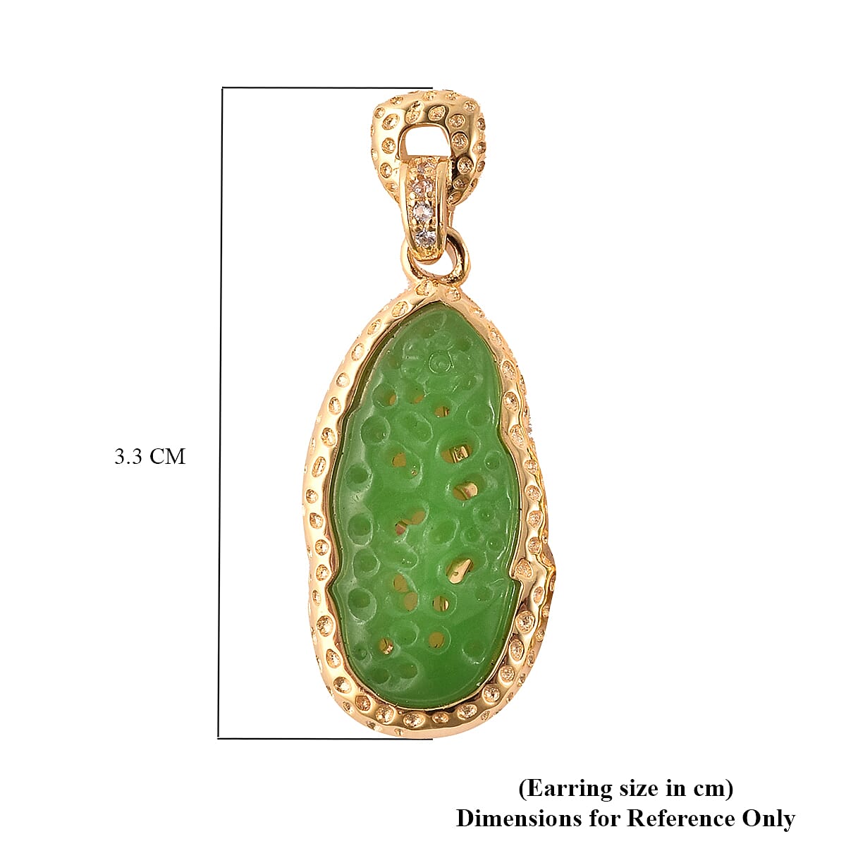 Green Jade and Natural Cambodian Zircon Drop Earrings in Yellow Gold Overlay Sterling Silver 9.55 Ct.