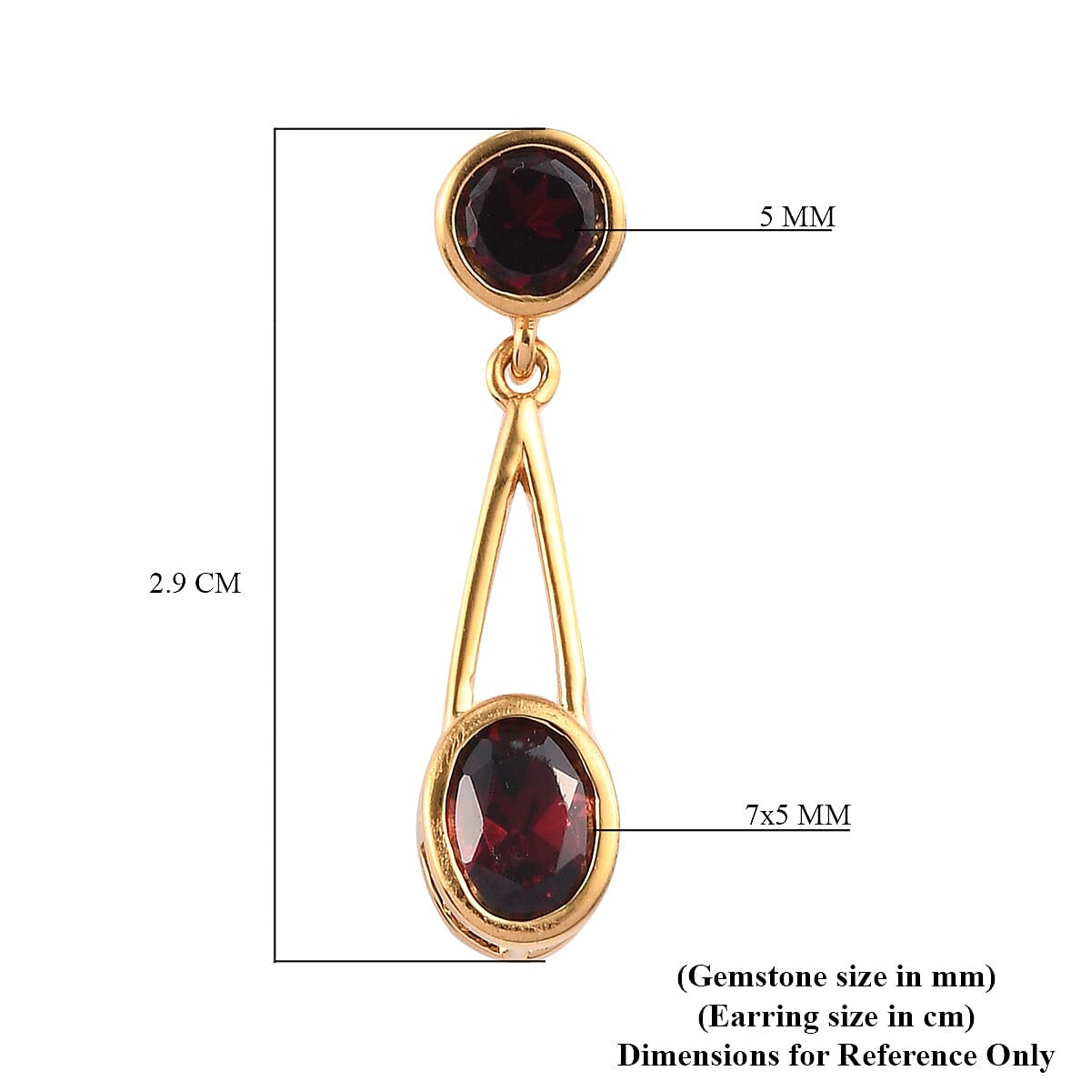 Rhodolite Garnet Earrings (with Push Back) in 14K Gold Overlay Sterling Silver 3.380 Ct.
