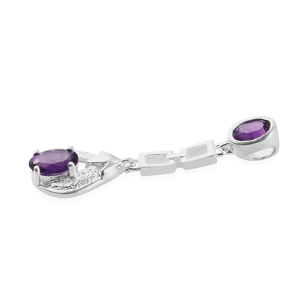 Amethyst Dangle Pendant in Sterling Silver 1.13 Ct.