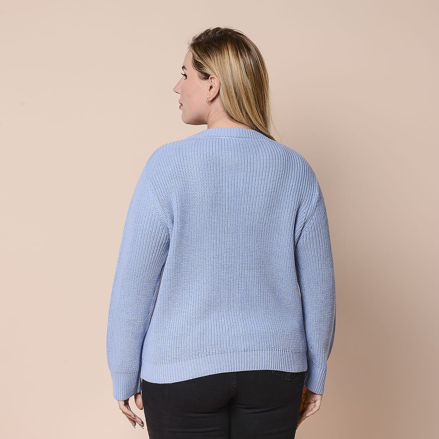 LA MAREY Dark Purple Knit Cardigan with Multi Colour Floral Embriodery