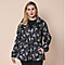 LA MAREY Water and Wind Resistant Packable Black Leaves  Pattern Jacket - One Size - 8-18