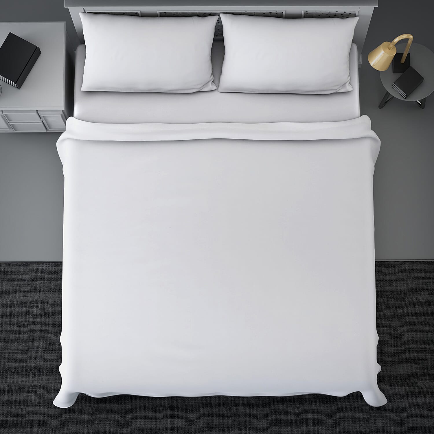 4 Piece Set Solid Microfibre 1 Flat Sheet, 1 Fitted Sheet and 2 Pillowcases