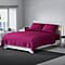 Serenity Night 4 Piece Set - Solid Microfibre 1 Flat Sheet (230x265cm), 1 Fitted Sheet (140x190+30cm) & 2 Pillowcase (50x75cm) - Plum (Double)