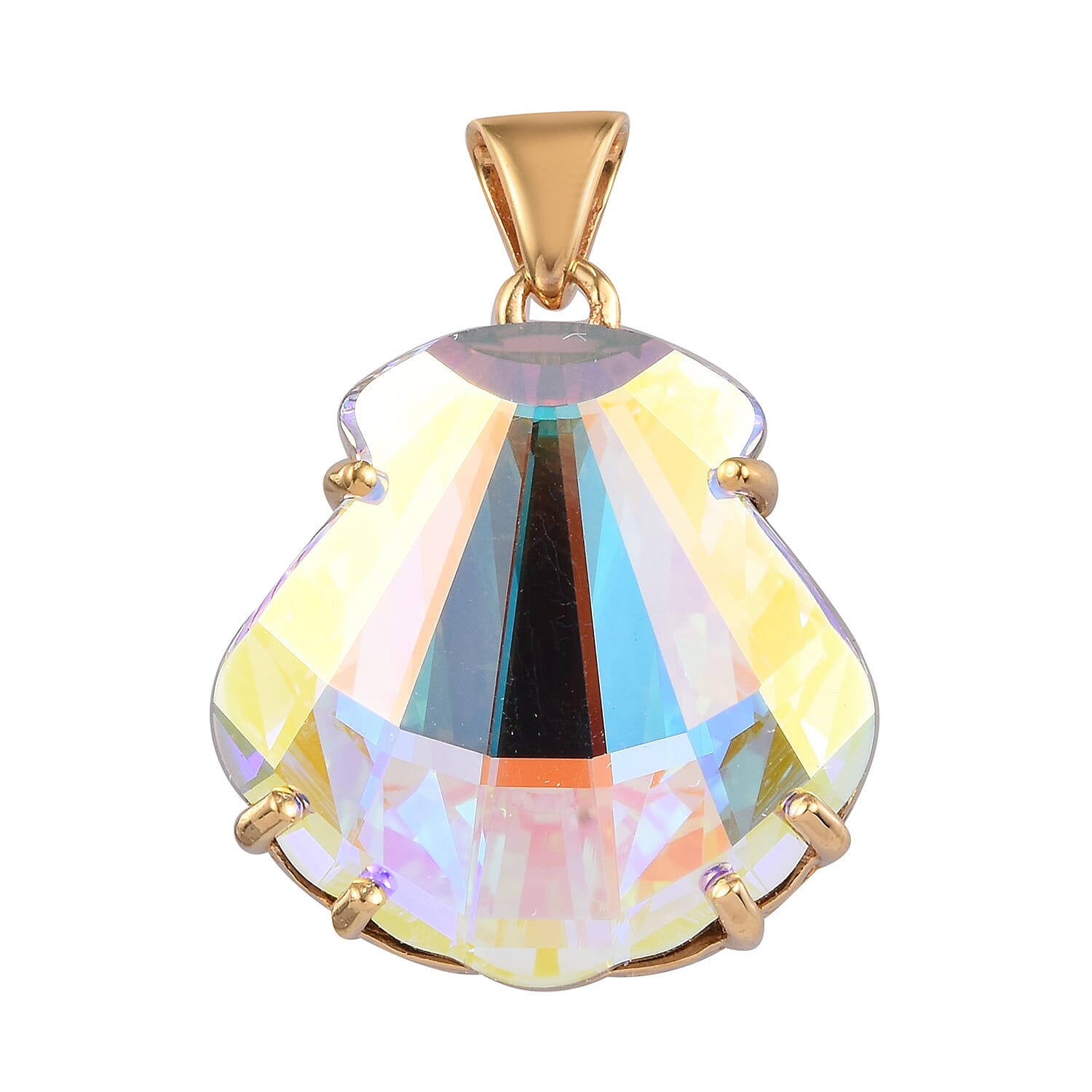 Lustro Stella AB Crystal Pendant in 14K Gold Overlay Sterling Silver