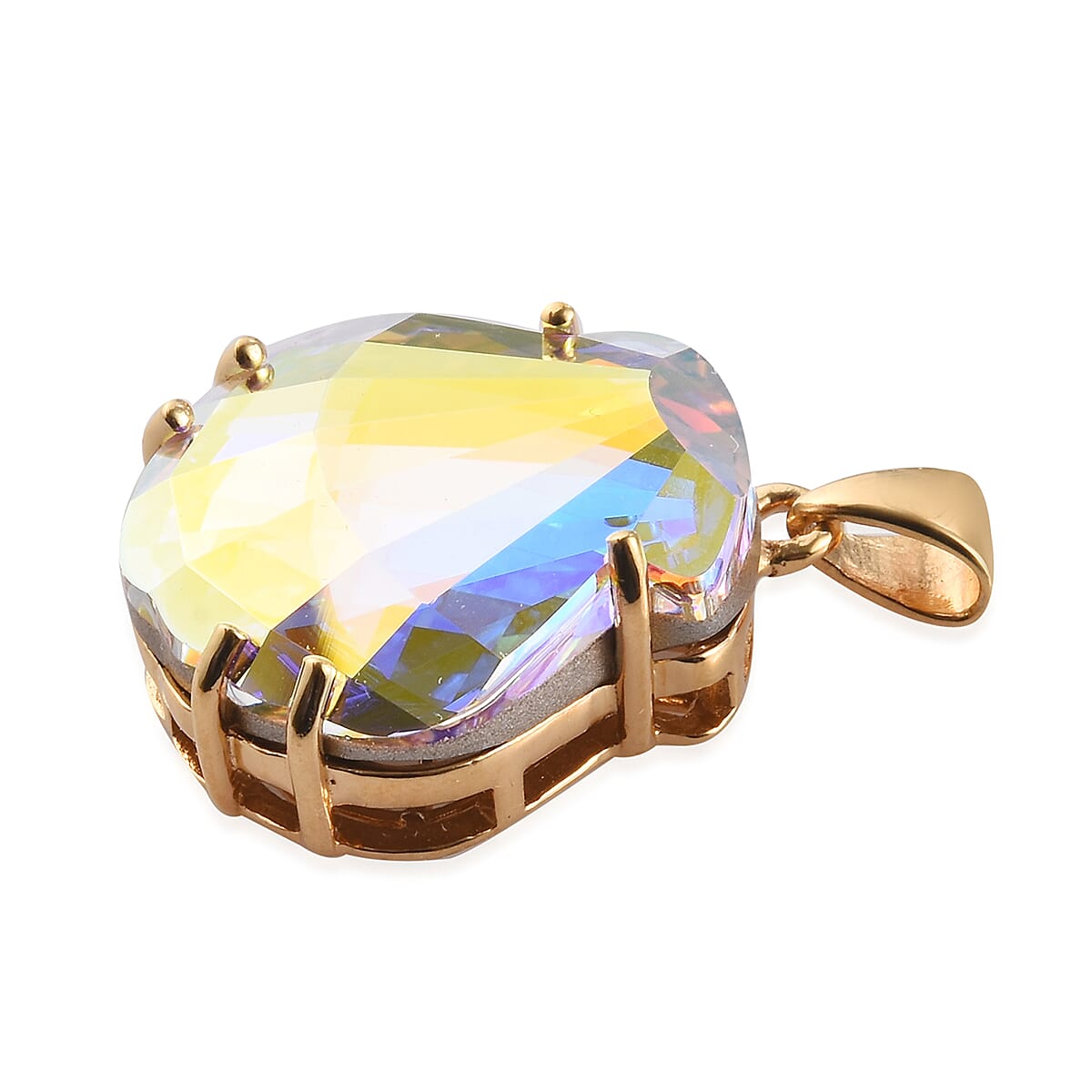 Lustro Stella AB Crystal Pendant in 14K Gold Overlay Sterling Silver