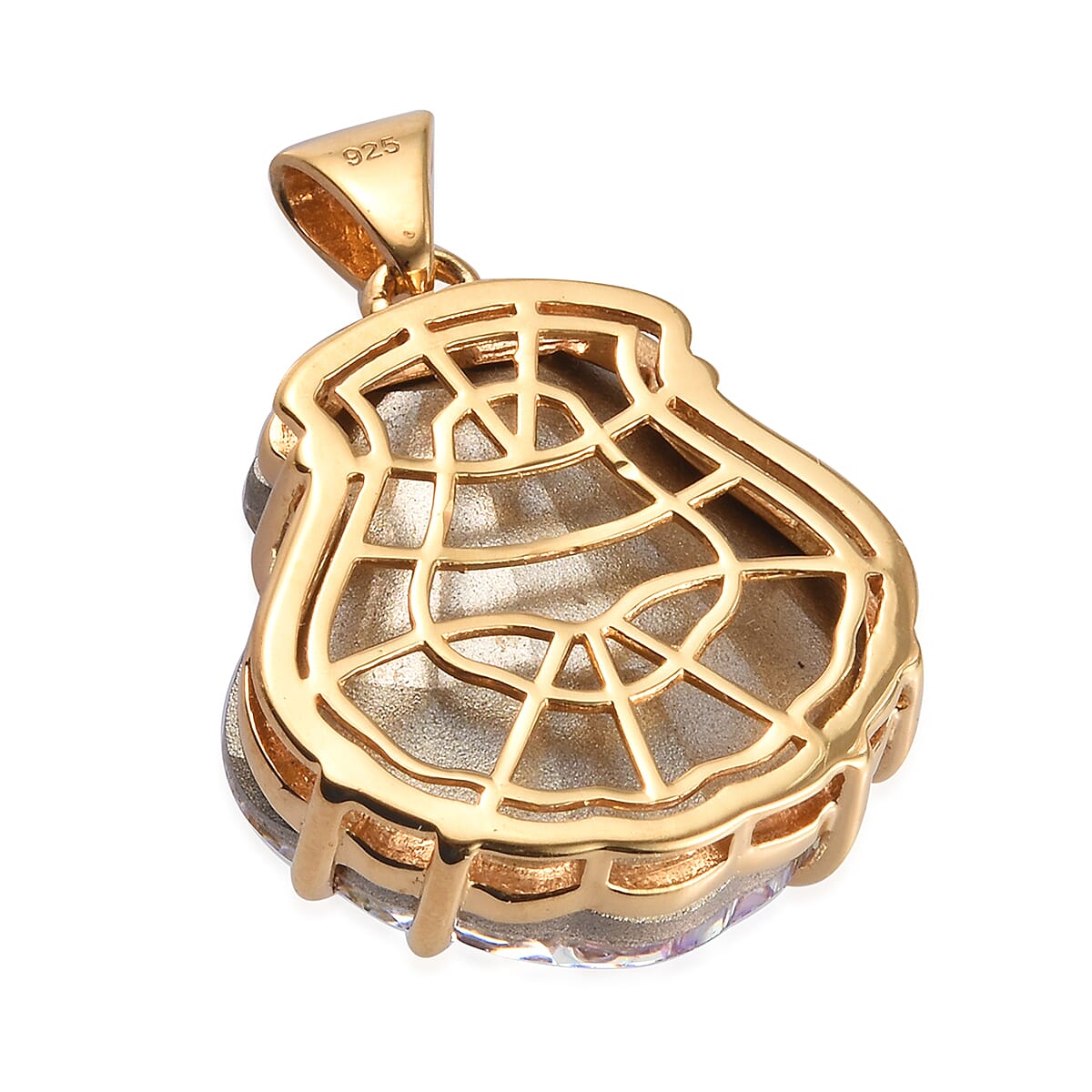 Lustro Stella AB Crystal Pendant in 14K Gold Overlay Sterling Silver