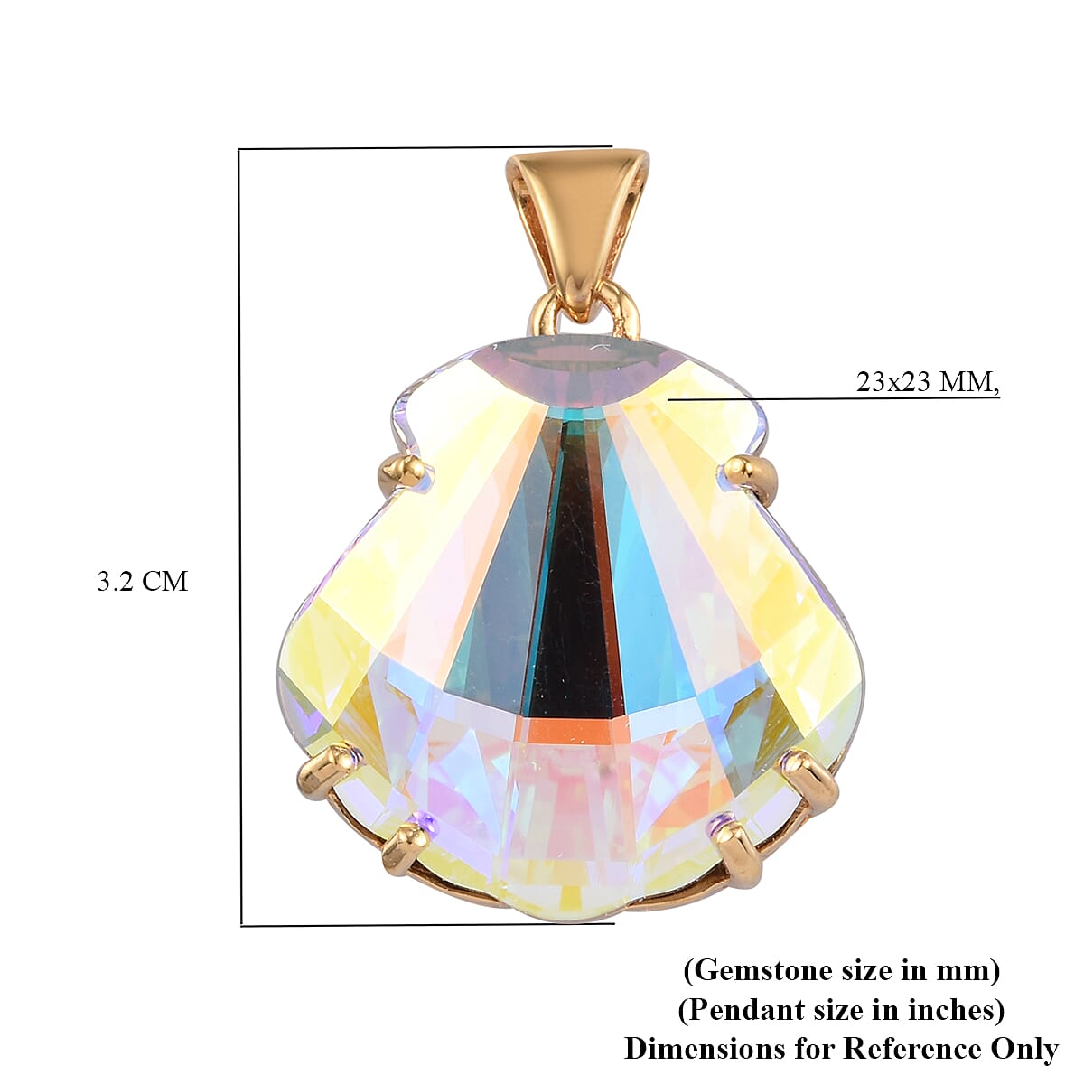 Lustro Stella AB Crystal Pendant in 14K Gold Overlay Sterling Silver