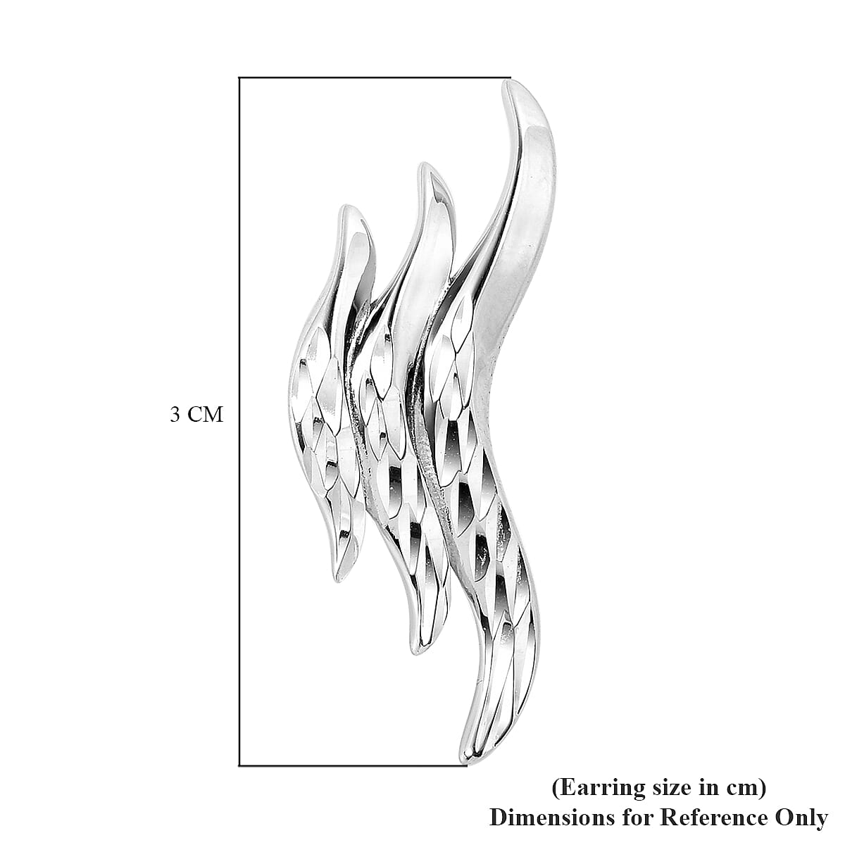 LucyQ Flame Collection - Rhodium Overlay Sterling Silver Earrings (with Push Back)