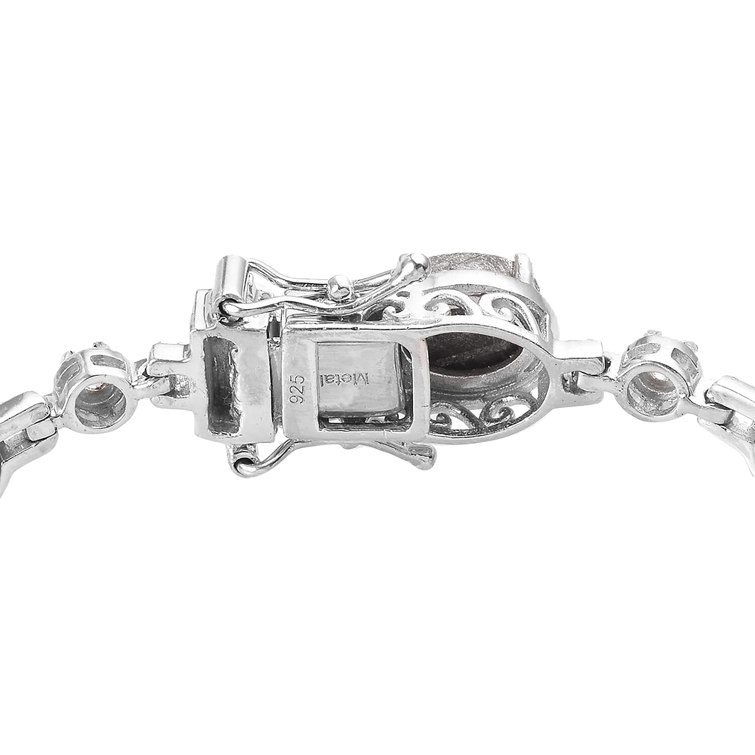 Meteorite and Natural Cambodian Zircon Bracelet (Size 7) in Platinum Overlay Sterling Silver 32.90 Ct.