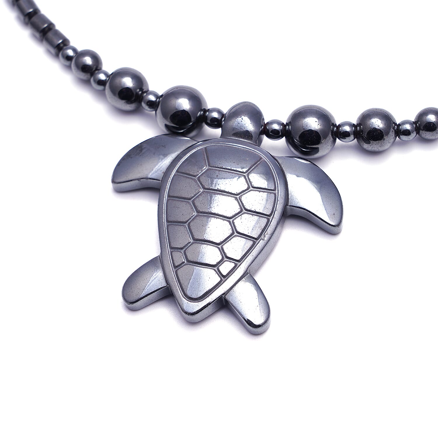 Hematite Turtle Necklace with Magnetic Lock 286.500  Ct.