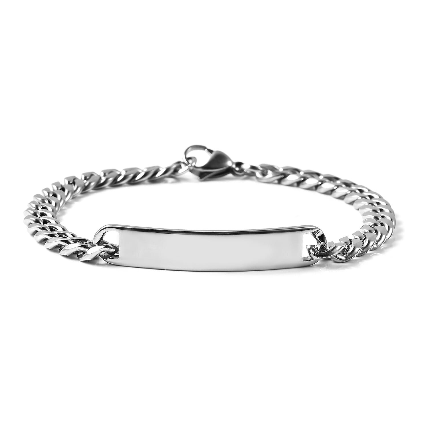 Curb Bracelet (Size - 7.75) in Stainless Steel