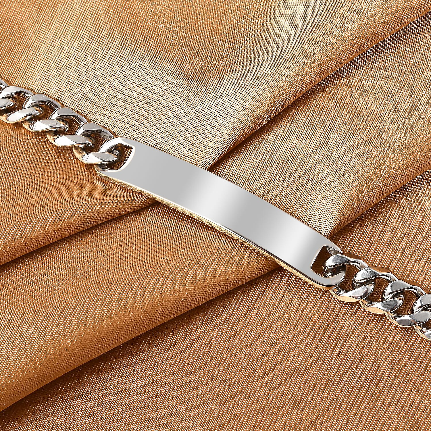 Curb Bracelet (Size - 8.5) in Stainless Steel