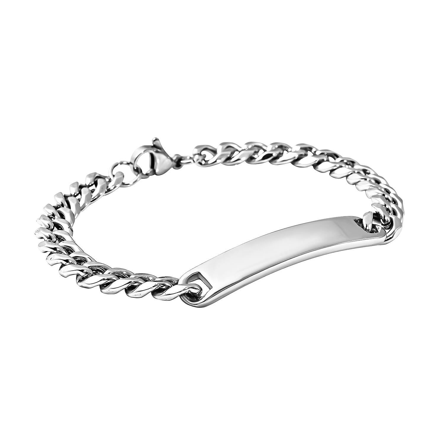 Curb Bracelet (Size - 8.5) in Stainless Steel