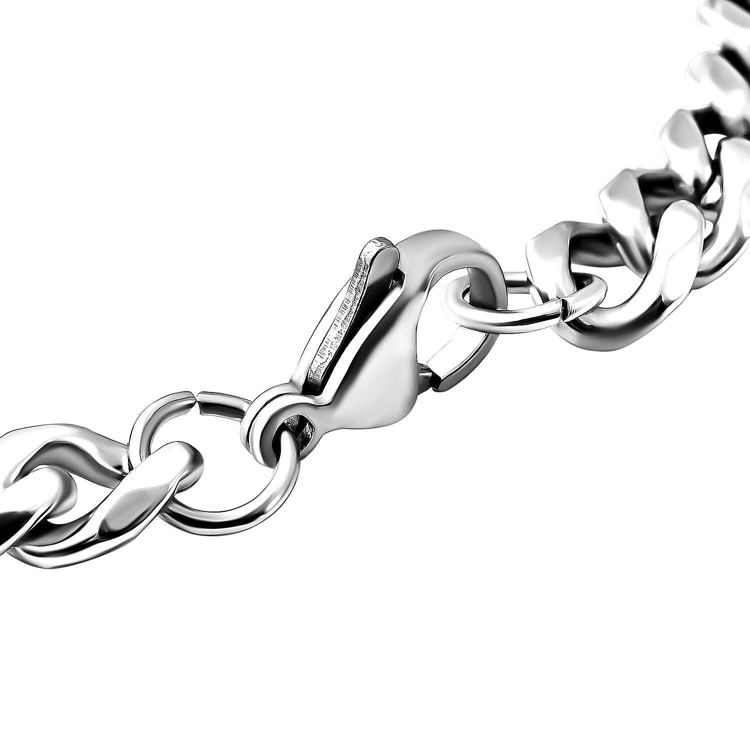 Curb Bracelet (Size - 8.5) in Stainless Steel