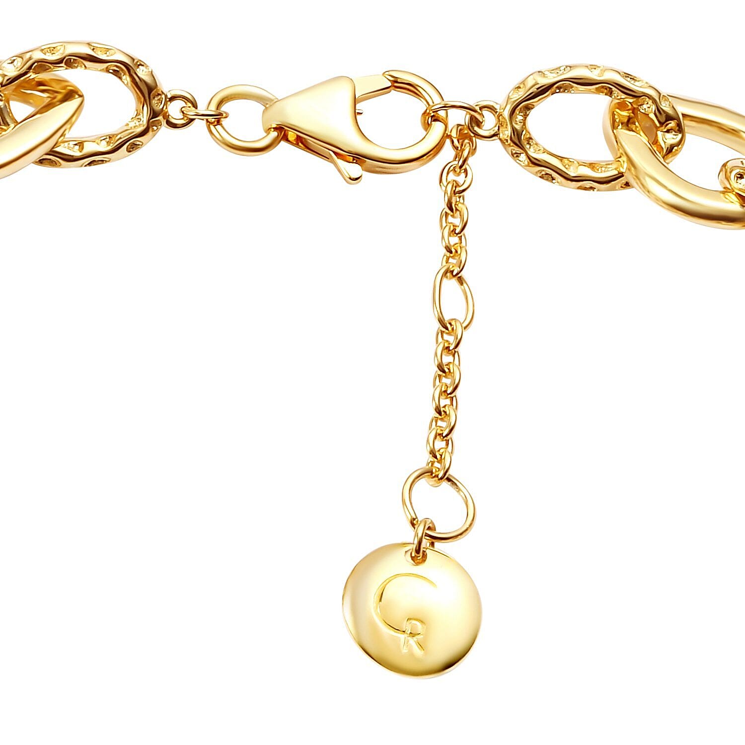 RACHEL GALLEY Love Link Collection- Yellow Gold Overlay Sterling Silver Love Link Necklace (Size 16 with 4 inch Extender), Silver wt. 37.42 Gms