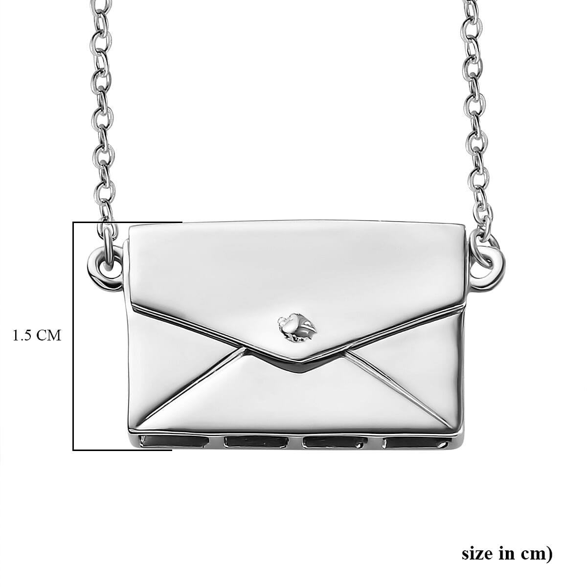 Platinum Overlay Sterling Silver Envelope Necklace (Size 20) with Lobster Lock, Silver Wt 7.22 Gms