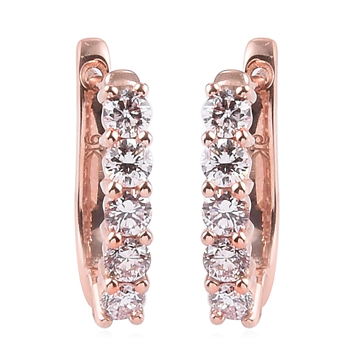 9K Rose Gold SGL Certified Pink Diamond (I2) Clasp Earrings 0.50 Ct.