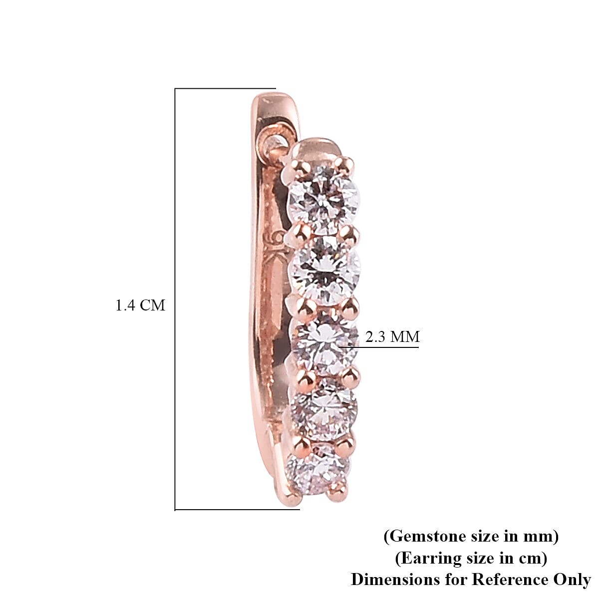 9K Rose Gold SGL Certified Pink Diamond (I2) Clasp Earrings 0.50 Ct.