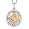 Natural Zircon Zodiac-Pisc Sagittarius es Pendant with Chain (Size 20) in Yellow Gold and Platinum Overlay Sterling Silver, Silver wt. 6.60 Gms