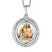 Natural Zircon Zodiac-Pisc Sagittarius es Pendant with Chain (Size 20) in Yellow Gold and Platinum Overlay Sterling Silver, Silver wt. 6.60 Gms