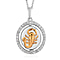 Natural Cambodian Zircon Zodiac-Libra Pendant with Chain (Size 20) in Yellow Gold and Platinum Overlay Sterling Silver, Silver wt. 6.80 Gms