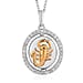 Natural Zircon Zodiac-Pisc Sagittarius es Pendant with Chain (Size 20) in Yellow Gold and Platinum Overlay Sterling Silver, Silver wt. 6.60 Gms