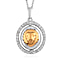 Natural Zircon Zodiac-Cancer Pendant with Chain (Size 20) in Yellow Gold and Platinum Overlay Sterling Silver, Silve Wt. 7.20 Gms