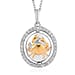 Natural Zircon Zodiac-Pisc Sagittarius es Pendant with Chain (Size 20) in Yellow Gold and Platinum Overlay Sterling Silver, Silver wt. 6.60 Gms