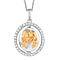 Natural Cambodian Zircon Zodiac-Gemini Pendant with Chain (Size 20) in Yellow Gold and Platinum Plated Sterling Silver, Silver wt. 7.00 Gms