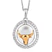 Natural Zircon Zodiac-Pisc Sagittarius es Pendant with Chain (Size 20) in Yellow Gold and Platinum Overlay Sterling Silver, Silver wt. 6.60 Gms