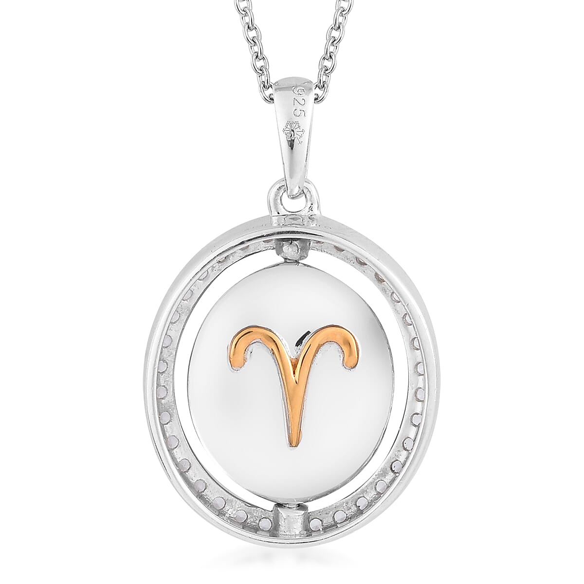 Natural Cambodian Zircon Zodiac-Aries Pendant with Chain (Size 20) in Yellow Gold and Platinum Overlay Sterling Silver, Silver Wt. 7.00 Gms