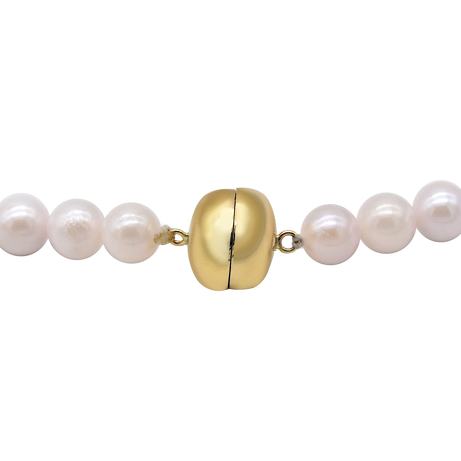 Limited Available- 9K Yellow Gold Japanese Akoya Pearl Necklace (Size 20 with Magnetic Lock)
