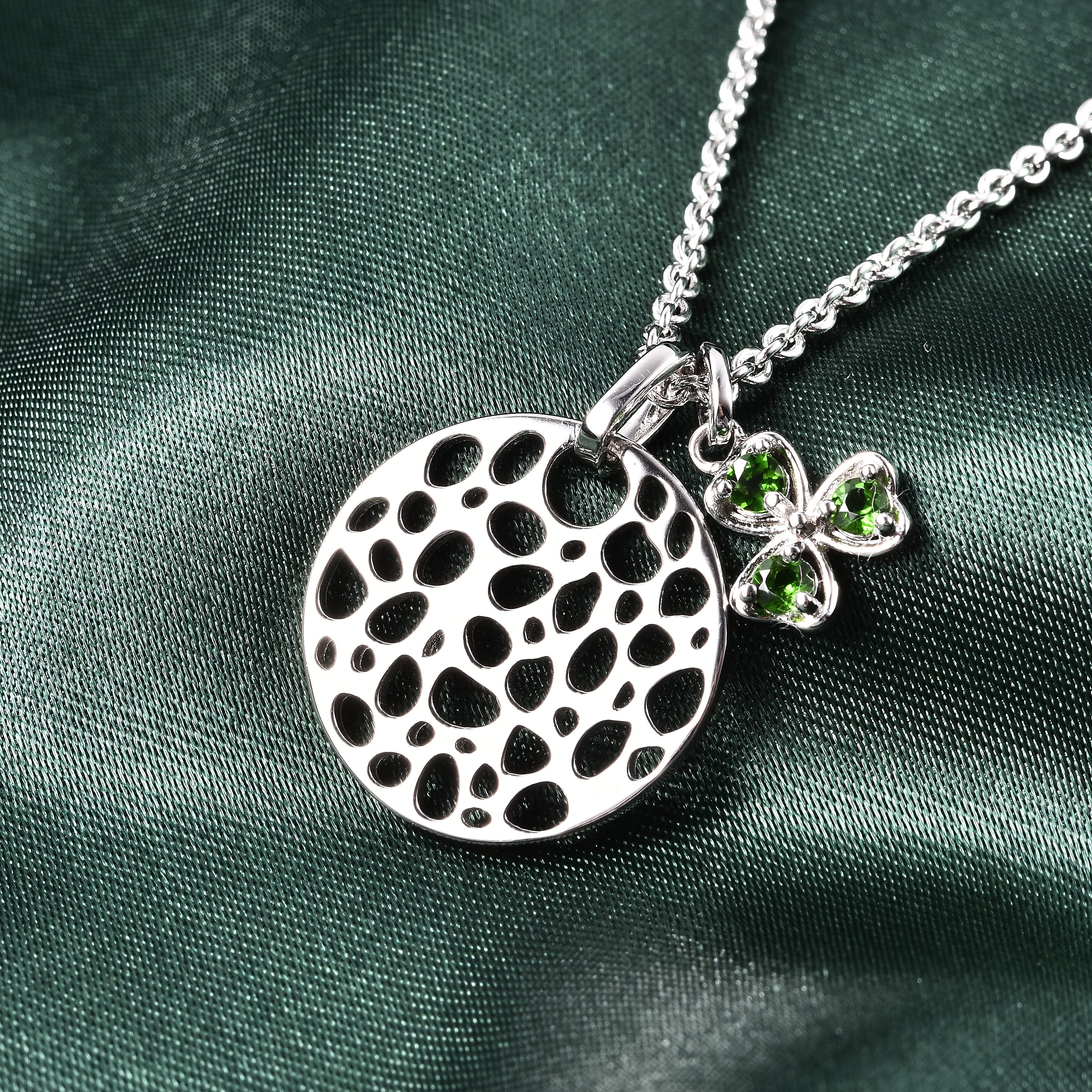 RACHEL GALLEY - Chrome Diopside Pendant With Chain in Sterling Silver