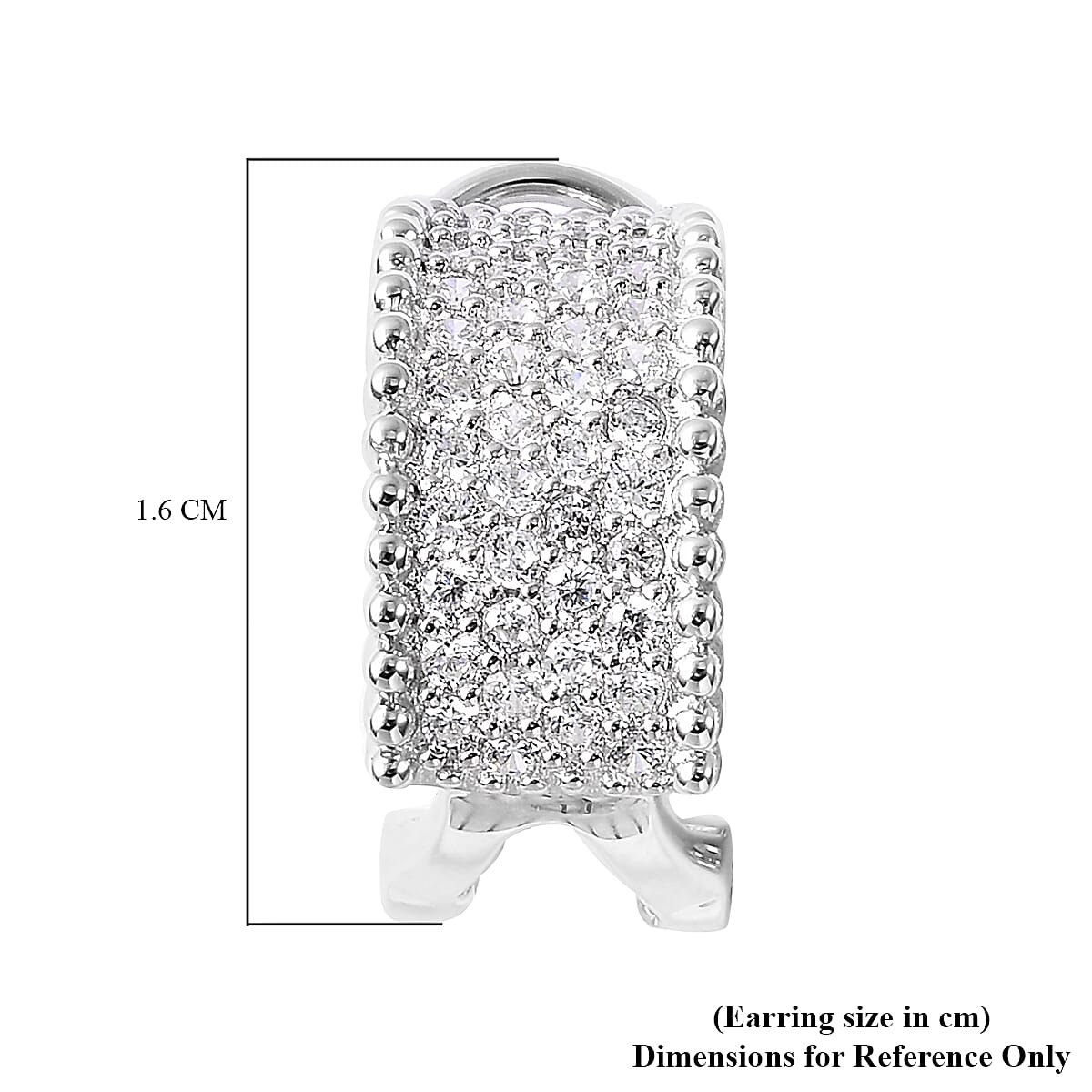 ELANZA Simulated Diamond French Clip Earrings in Rhodium Overlay Sterling Silver